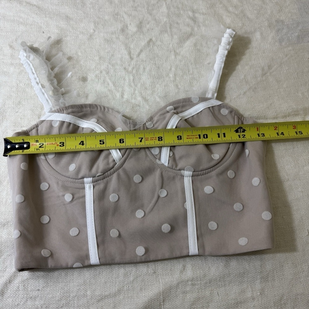 Hello Molly Corset Top Sheer Polka Dot XS Dainty Feminine Cottagecore Coquette - Picture 7 of 10